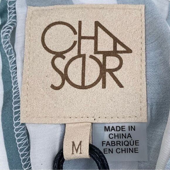 Chaser x Revolve Silk Like Flow Wide Leg Green Stripe Pants. Size Medium. NWT - Picture 3 of 4